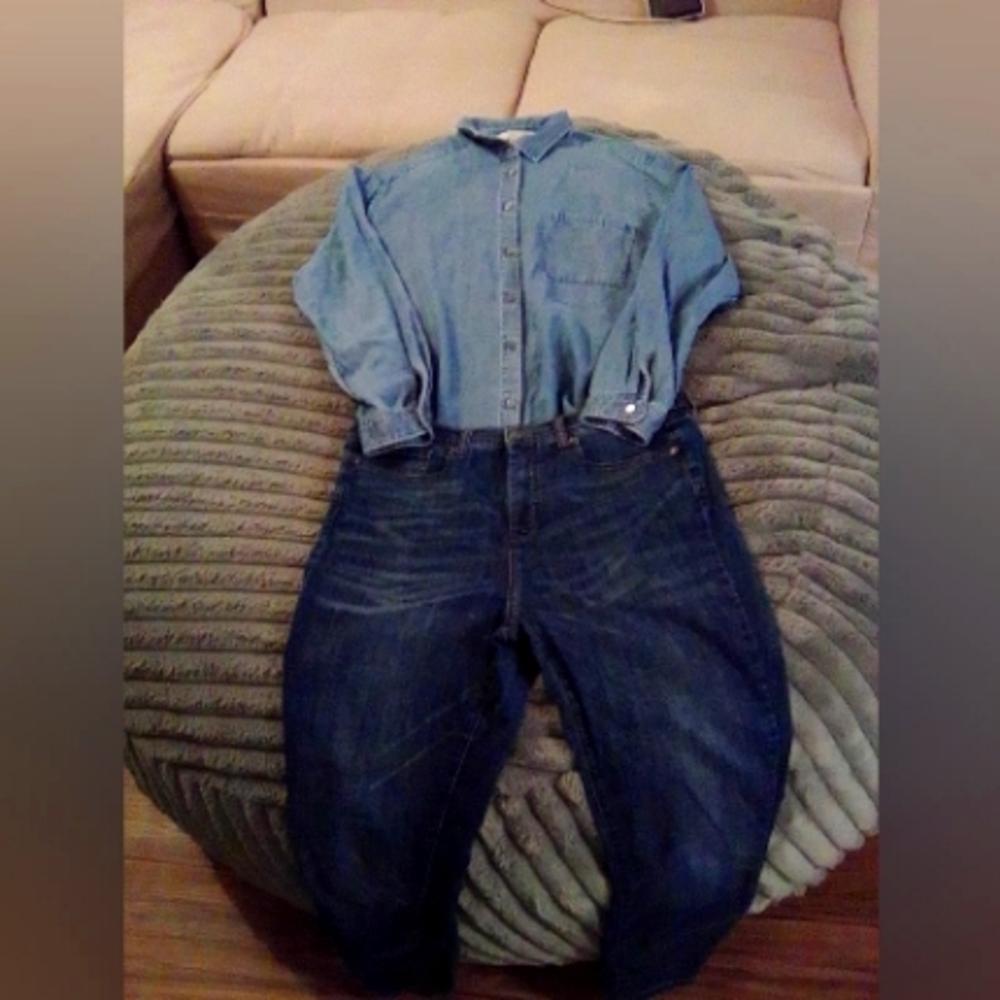 Denim button down